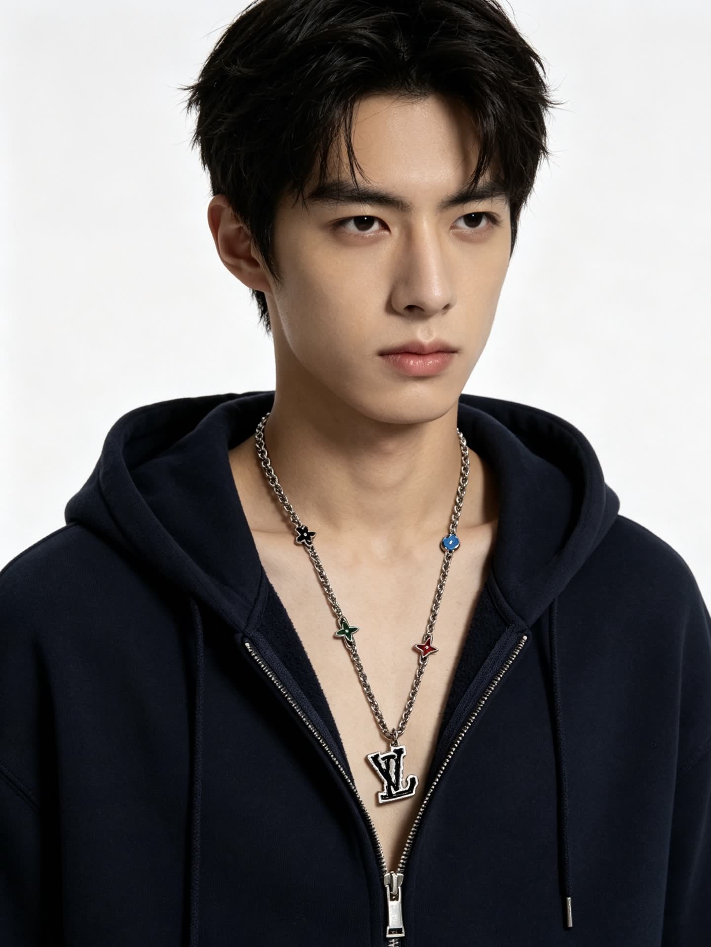 Louis Vuitton Silver Chain with Multicolored Charms